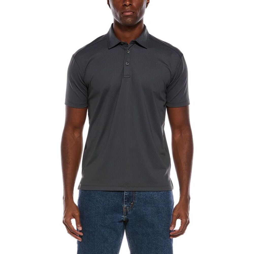 Vintage 1946 Mens Jacquard Lurex Polo Shirt, Gray